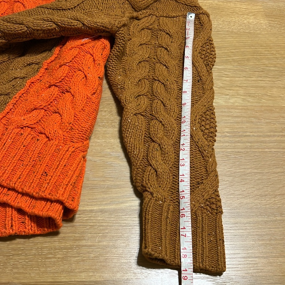 Free People Cable Knit Sweater - Orange and Brown size S NWOT - Picture 14 of 16